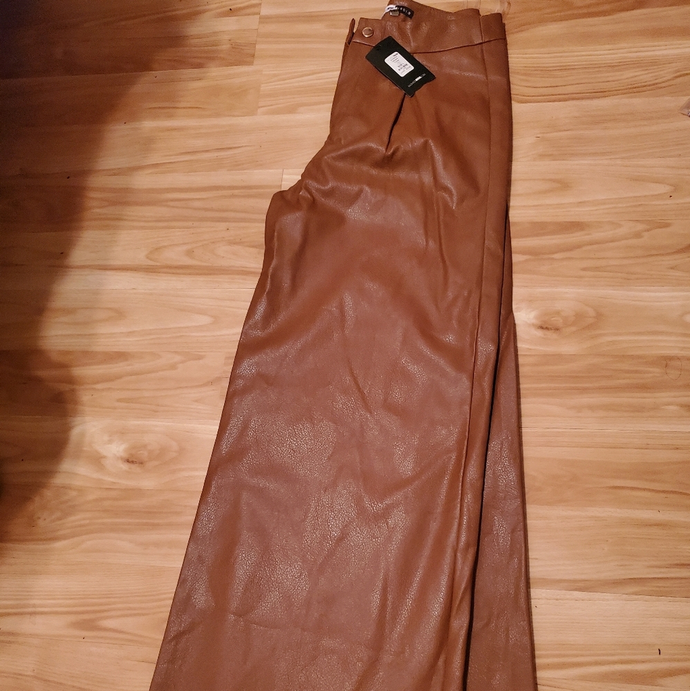 Faux leather pants